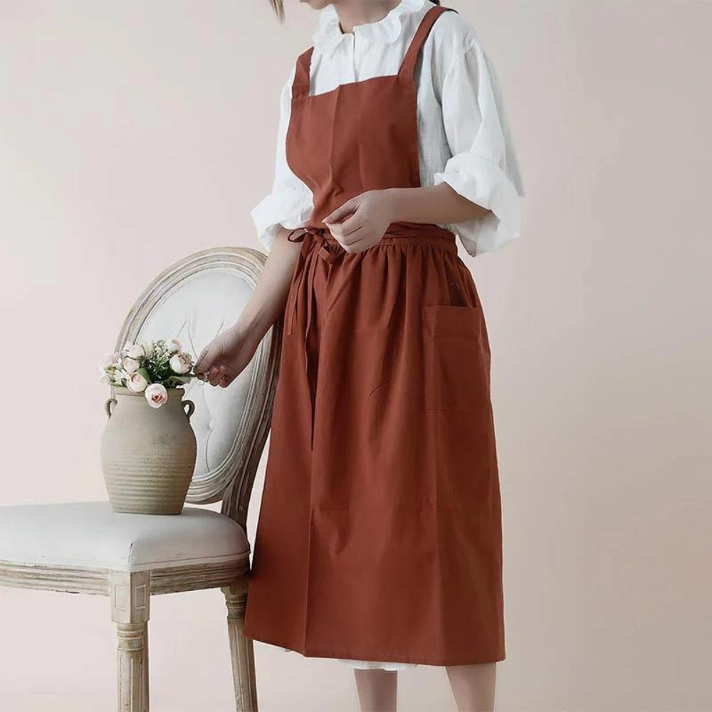 Multipurpose Cotton Apron with Pockets - Kitchen & Bar Apron