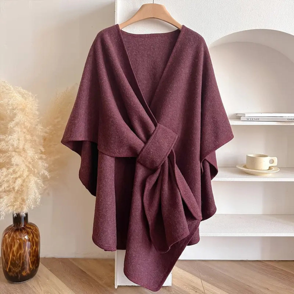 Women's Windproof Shawl Coat, Elegant Winter Wrap