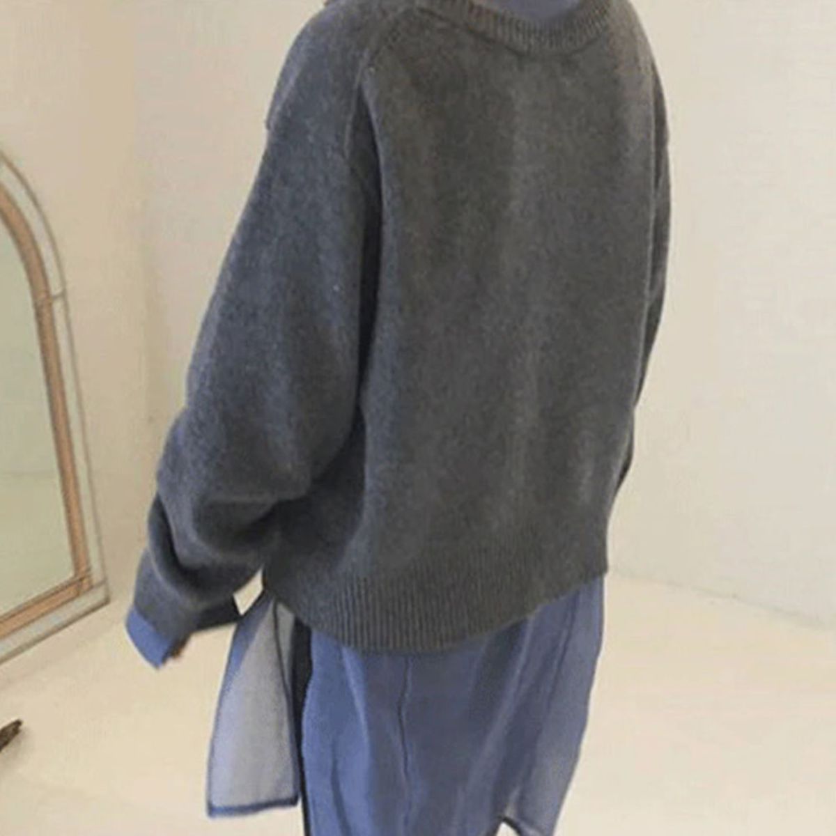 Cashmere Knit Cardigan with Asymmetric Button Detail