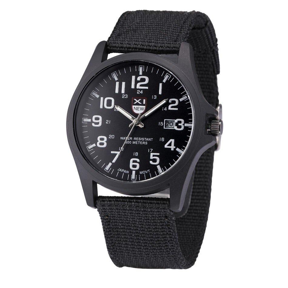 Tactical Men's Watch – Waterproof 50m, Shock-Resistant, Night Light