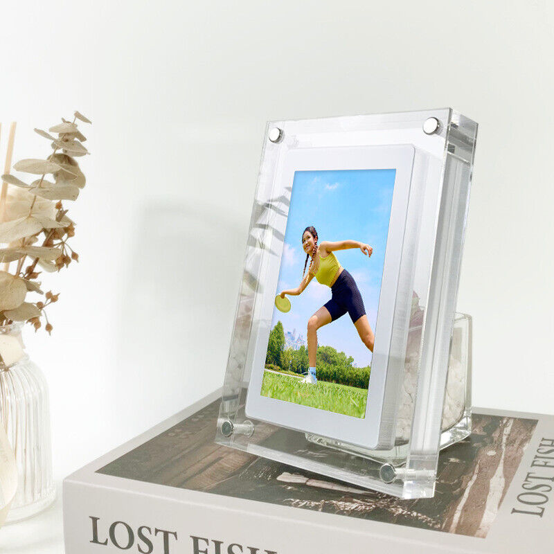 Acrylic Digital Photo Frame - Clear Modern Display