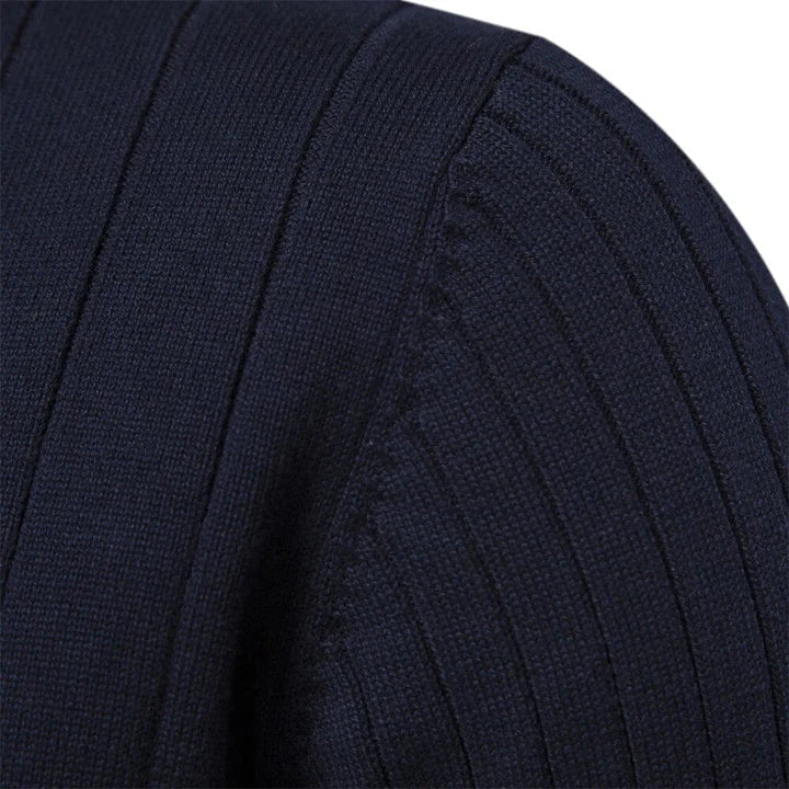Men's Quarter-Zip Sweater | Ribbed Knit Classic Design