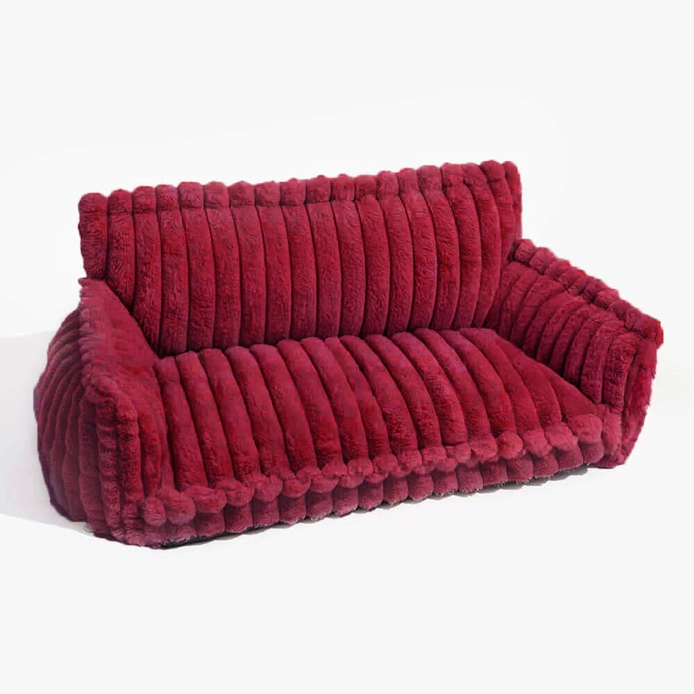 Orthopedic Dog Sofa Bed - Memory Foam with Raised Headrest