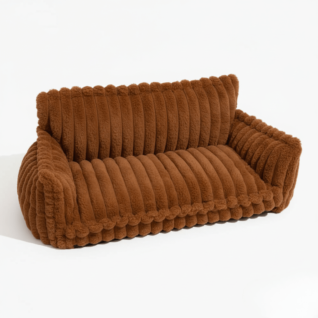 Orthopedic Dog Sofa Bed - Memory Foam with Raised Headrest