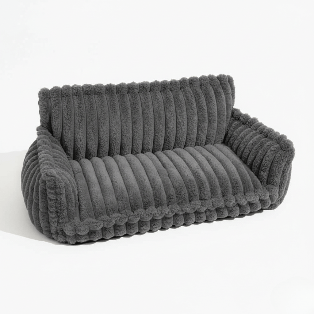 Orthopedic Dog Sofa Bed - Memory Foam with Raised Headrest