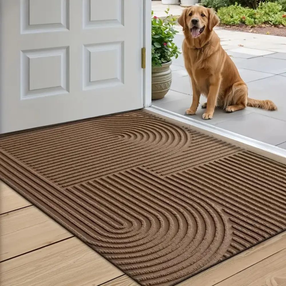 Curved Thread Line Microfibre Door Mat