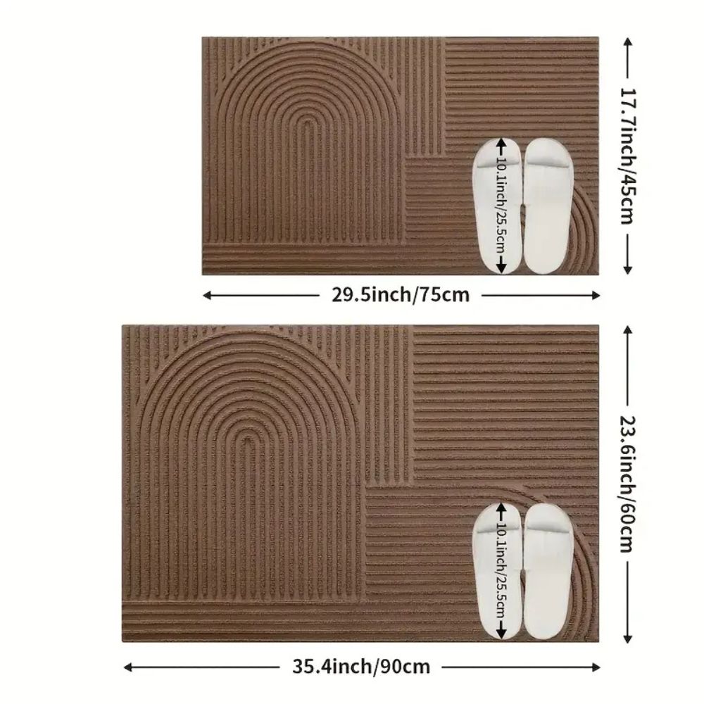 Curved Thread Line Microfibre Door Mat