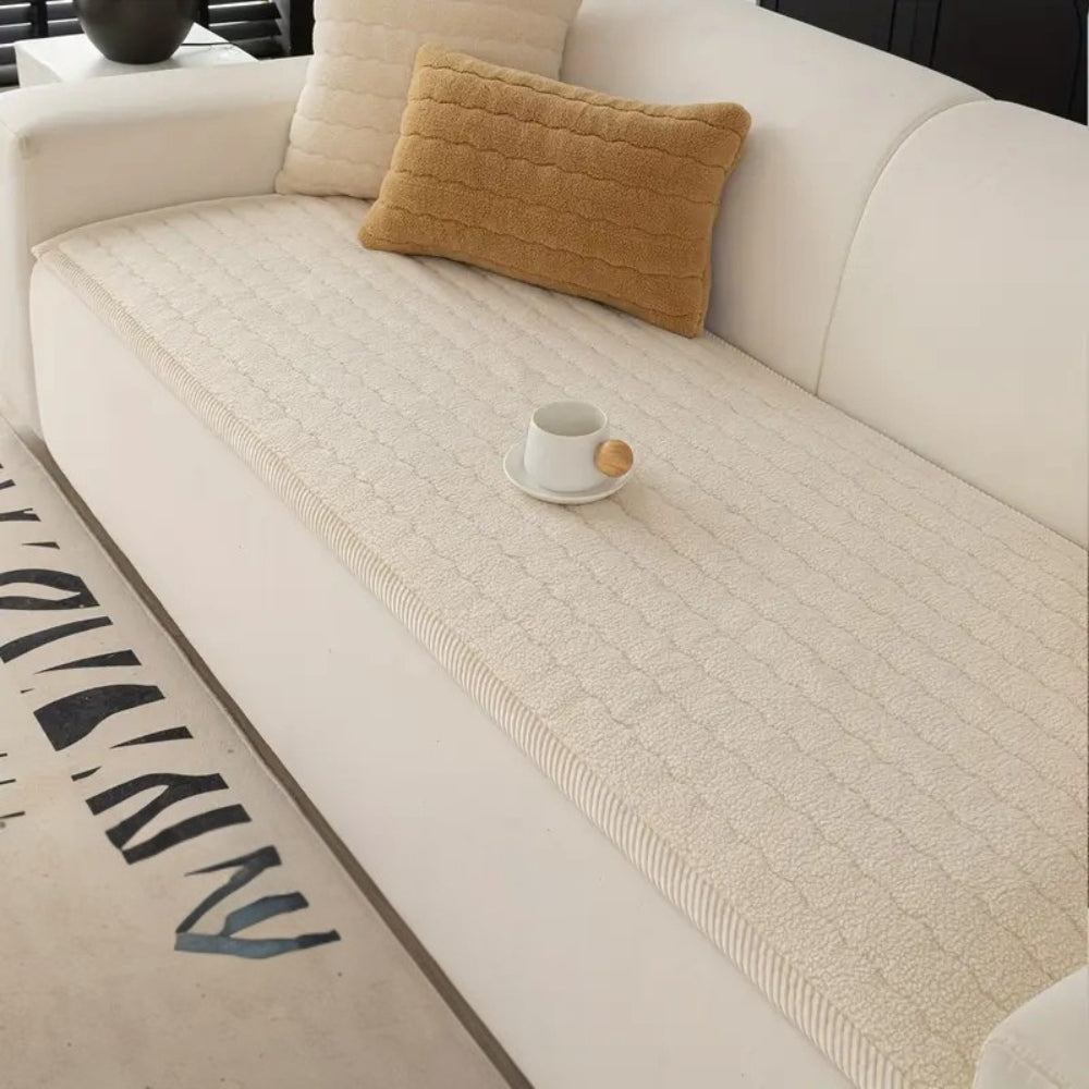 Thick Plush Couch Cover, Scratch-Resistant Sofa Throw