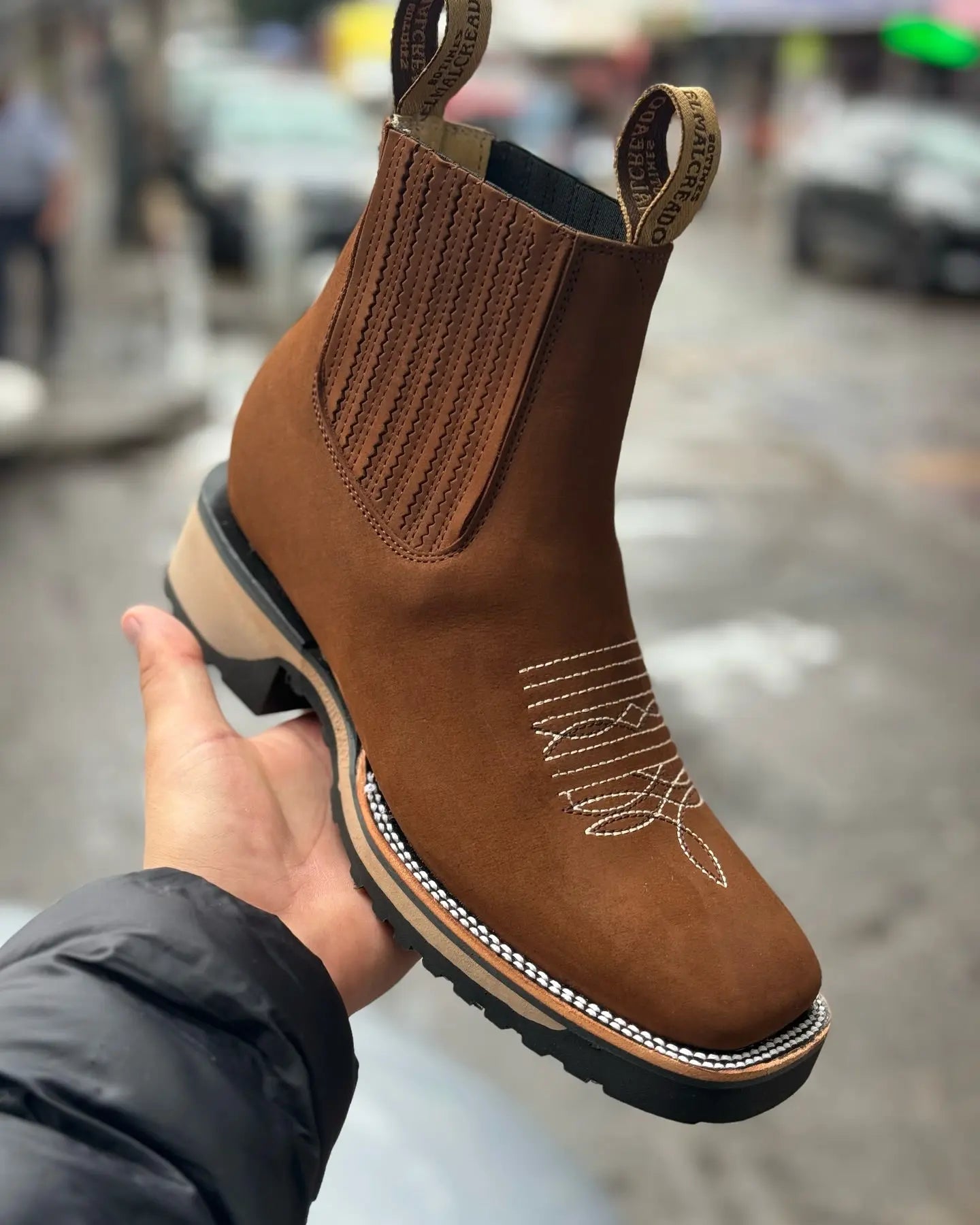 Unisex Western Leather Cowboy Boots - Chelsea Style