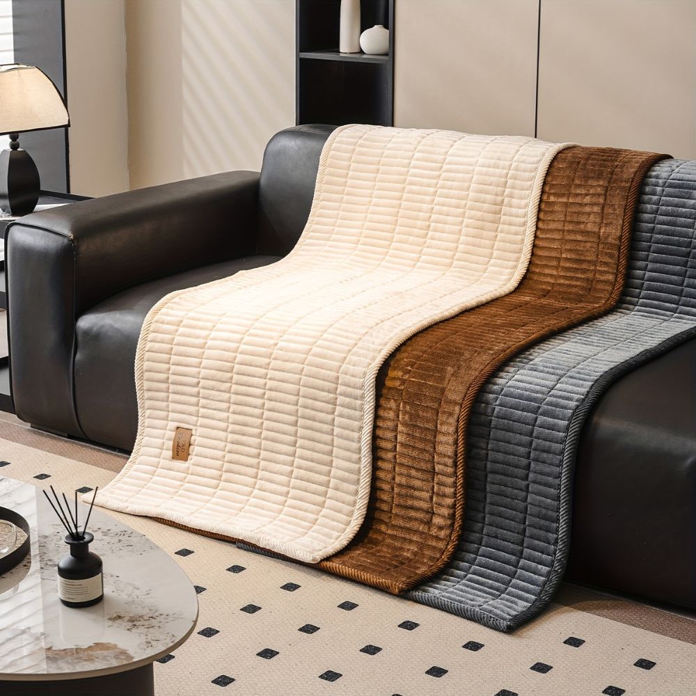 Quilted Sofa Cushion Cover Protector, Plush Comfort
