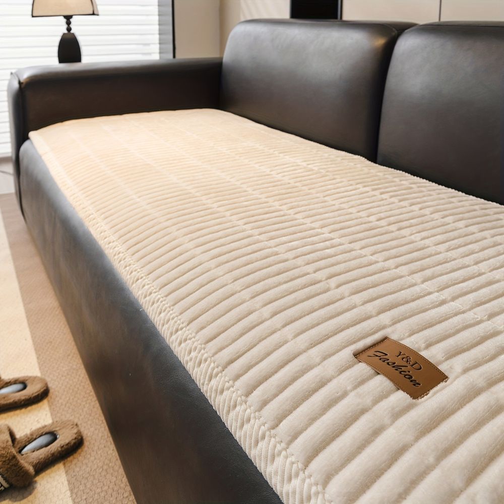 Quilted Sofa Cushion Cover Protector, Plush Comfort