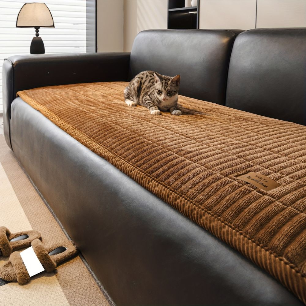 Quilted Sofa Cushion Cover Protector, Plush Comfort