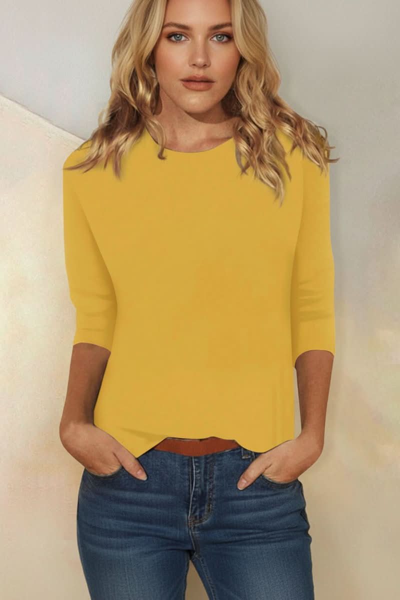 Chic Three-Quarter Sleeve Top for Day or Night