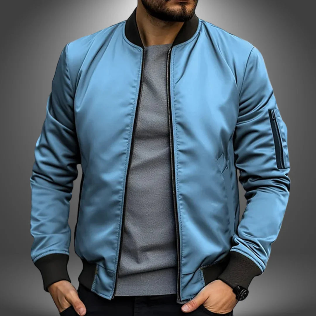 Men's Slim Fit Bomber Jacket – Lightweight Windbreaker Style