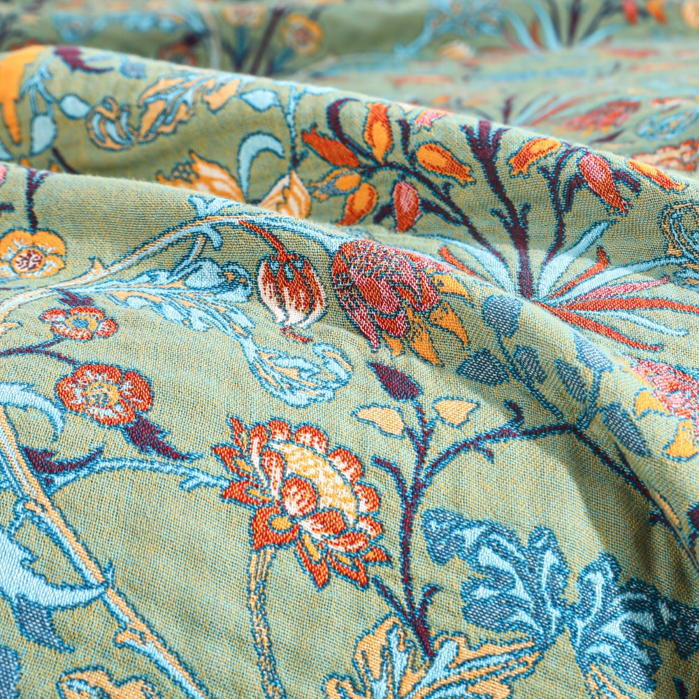 Wild Petal Reversible Cotton Throw Bedspread
