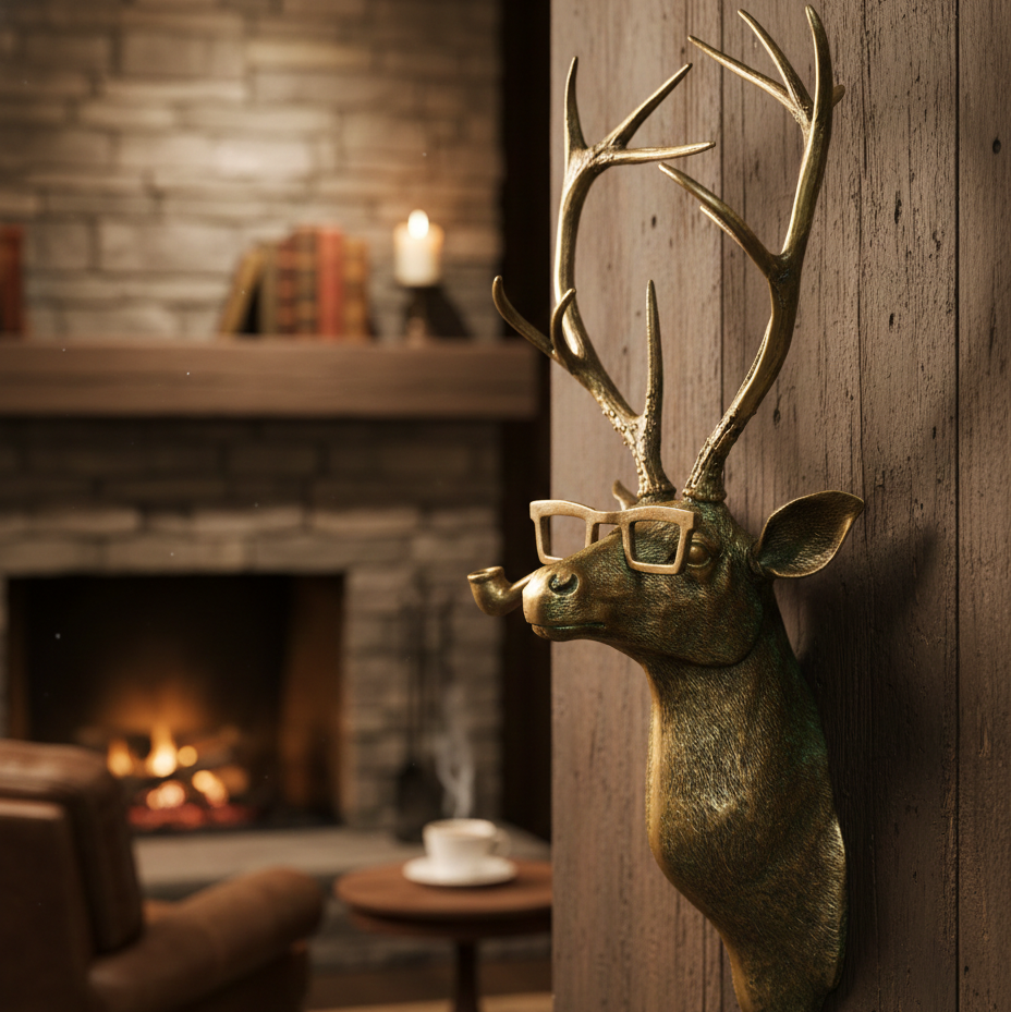 Decorative Stag Head Wall Mount - Rustic Home Accent