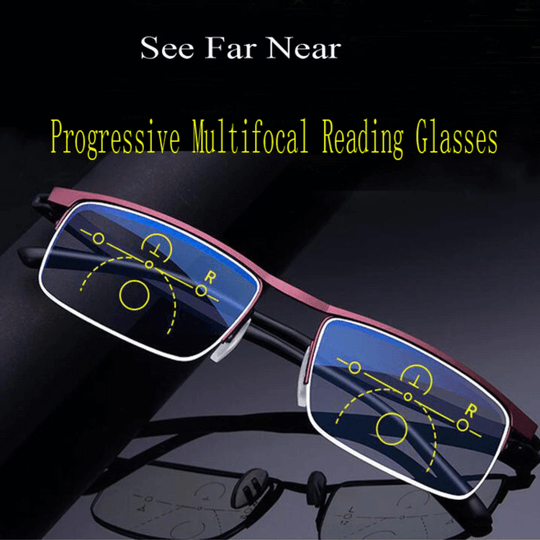 Progressive Multifocal Glasses with Blue Light and Anti-Glare Coating