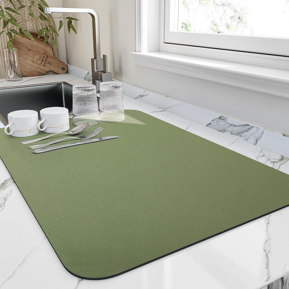 Quick-Dry Kitchen Dish Mat - Absorbent Diatomite