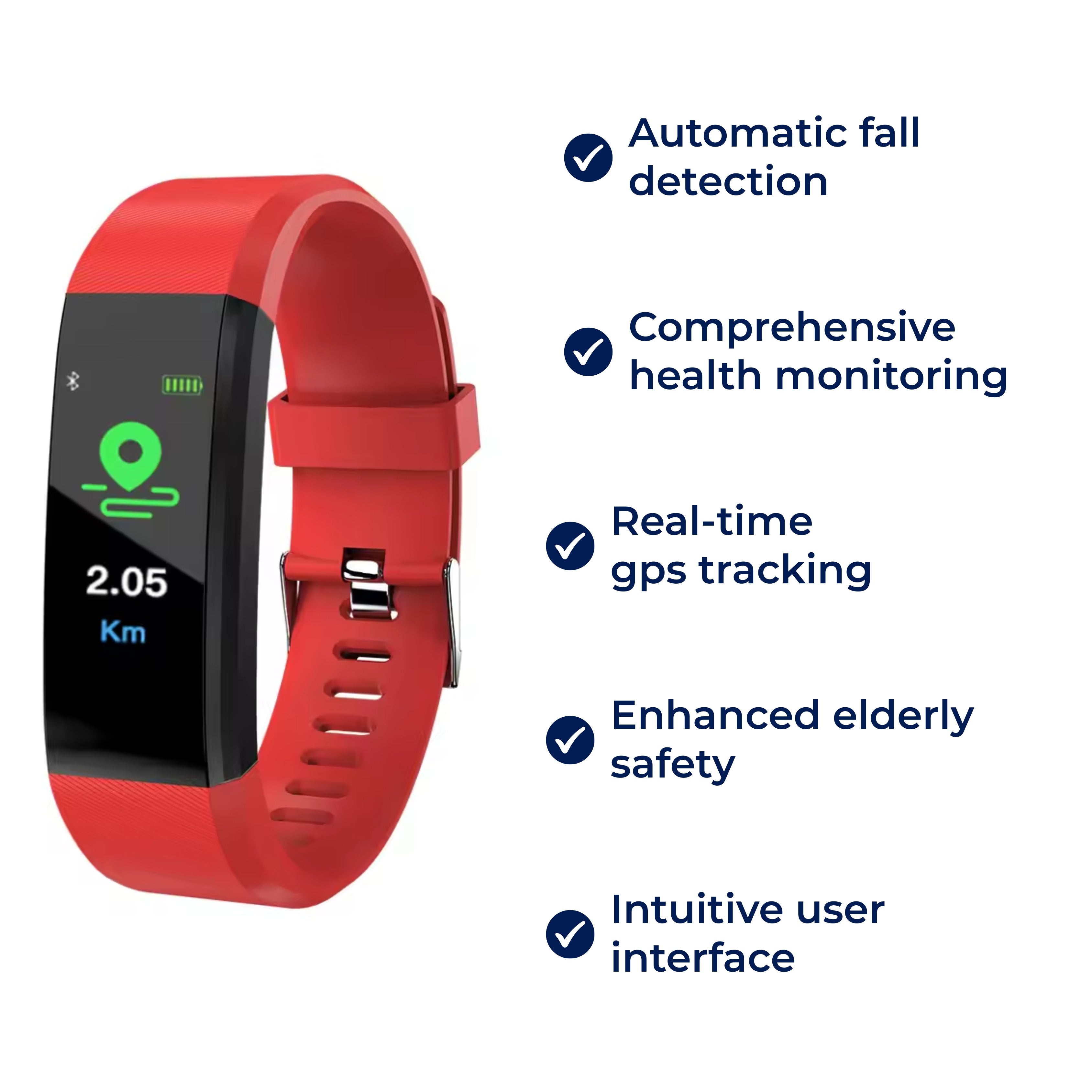Senior Safety Smartwatch – Fall Detection Support, Health Tracking & GPS
