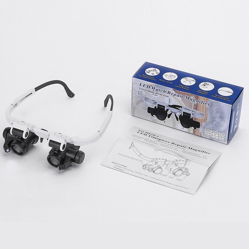 LED Magnifying Glasses - 3-Level Adjustable Magnification