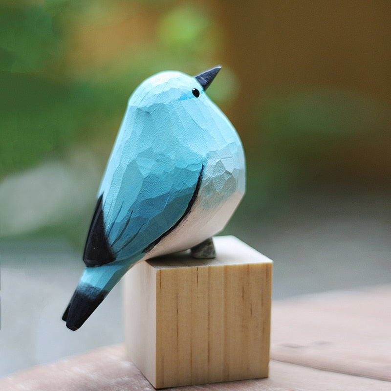 Scandinavian Bird Ornament – Hand-Carved Wooden Robin Design