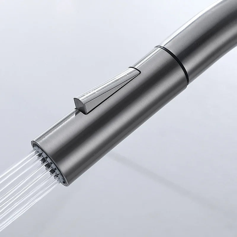Touchless Sensor Pull-Out Kitchen Tap, Modern Brass Faucet