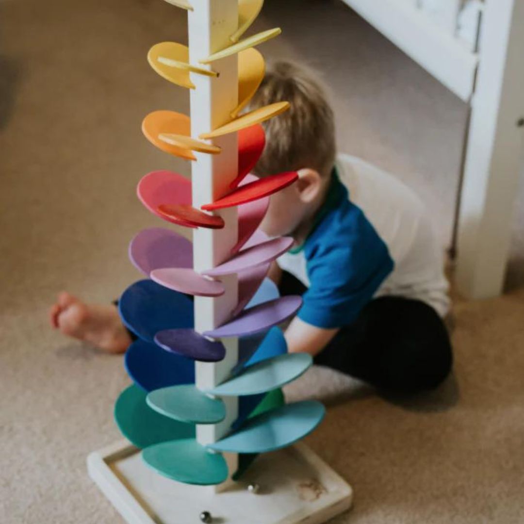 Wooden Rainbow Sound Tower - Educational Sensory Play Set