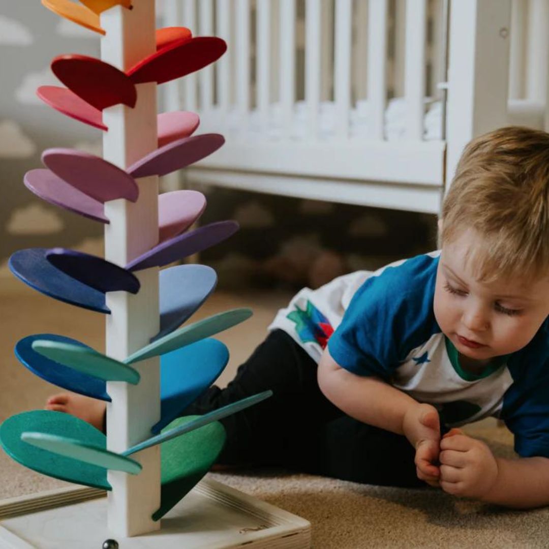 Wooden Rainbow Sound Tower - Educational Sensory Play Set