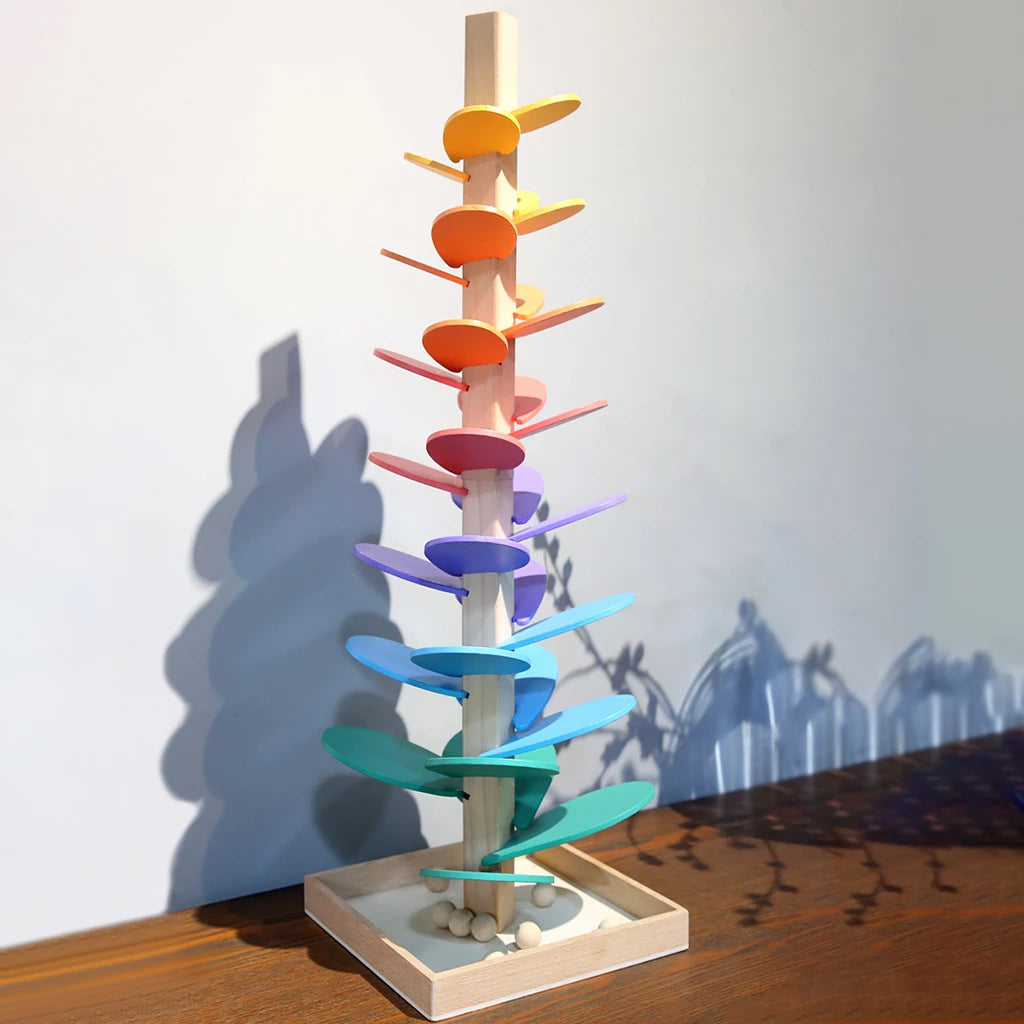 Wooden Rainbow Sound Tower - Educational Sensory Play Set