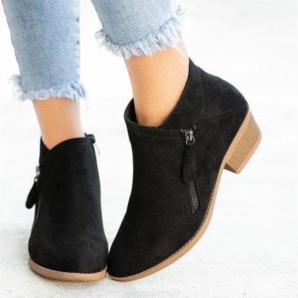 Comfort Ankle Boots - Suede Leather with Arch Support