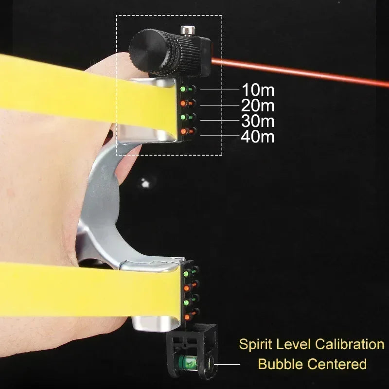 Precision Slingshot with Laser Sight, Level & Non-Slip Grip