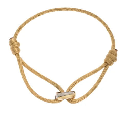 Minimalist Cord Bracelet with Rose Gold Infinity Charm