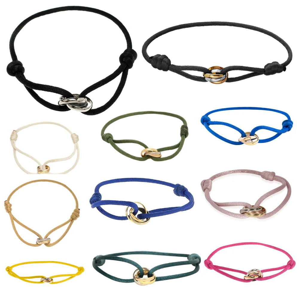 Minimalist Cord Bracelet with Rose Gold Infinity Charm