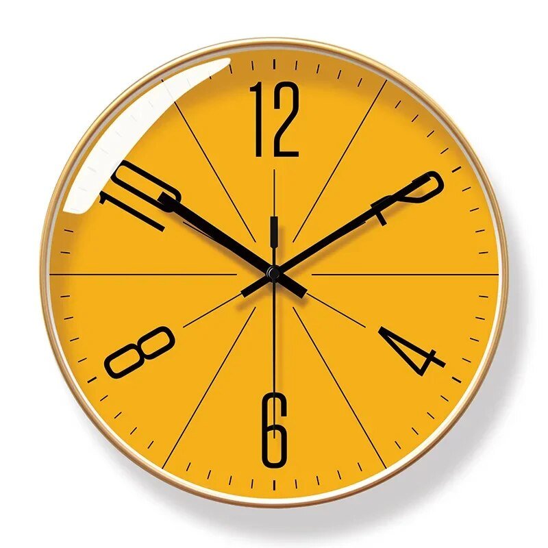 Modern Nordic-Style Wall Clock - Black Frame, Quartz Movement
