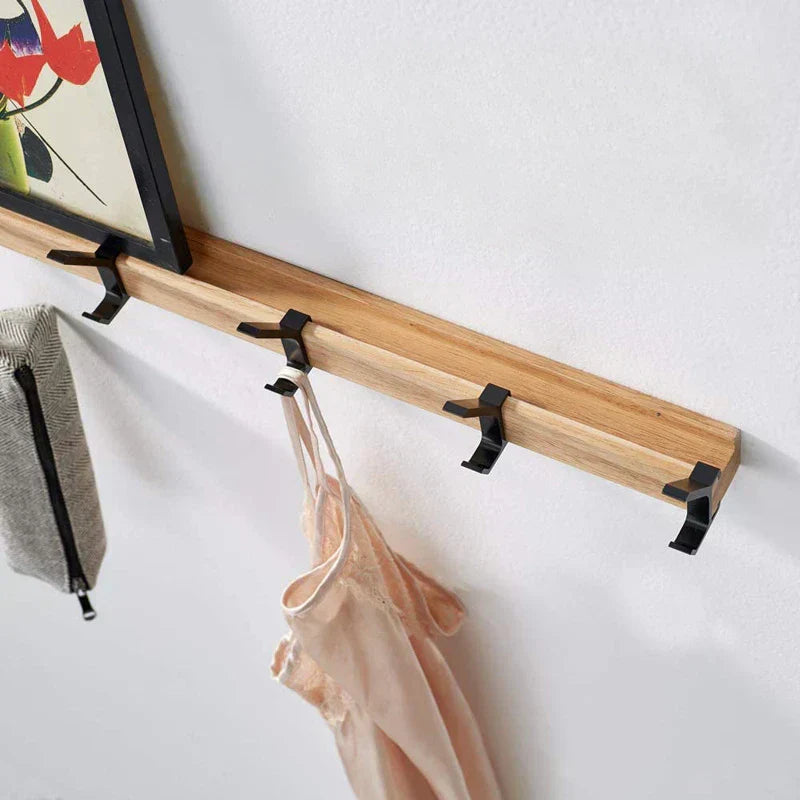 Nordivo Scandinavian Wall Coat Rack with Movable Hooks