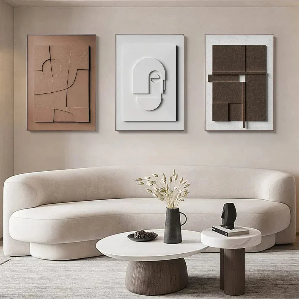 Minimalist Abstract 3D Geometric Canvas Wall Art