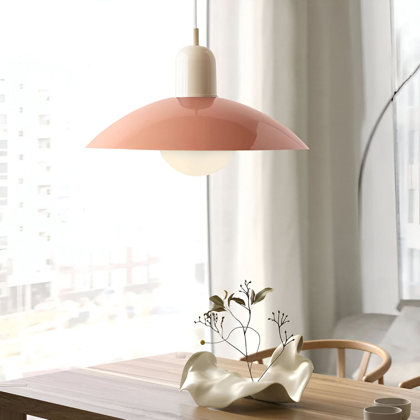 Modern Macaron Bauhaus Pendant Light, Iron Shade