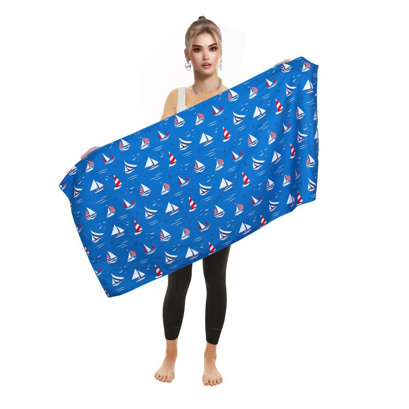 Ladies Flamingo Beach Towel - Soft Microfiber, Quick-Dry