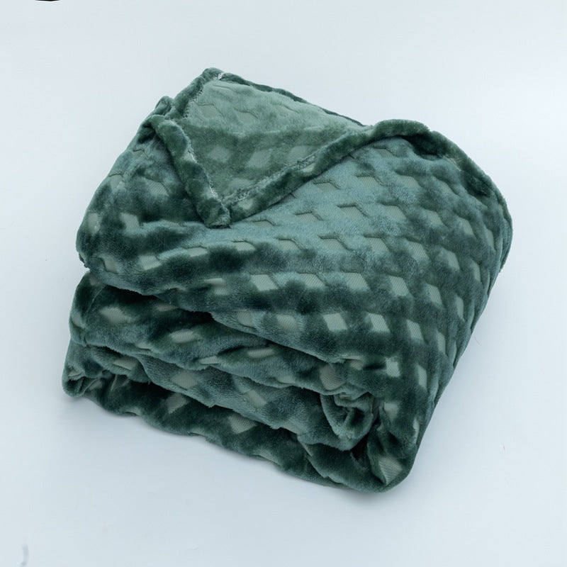 Cozy Diamond-Pattern Microfiber Blanket for Women