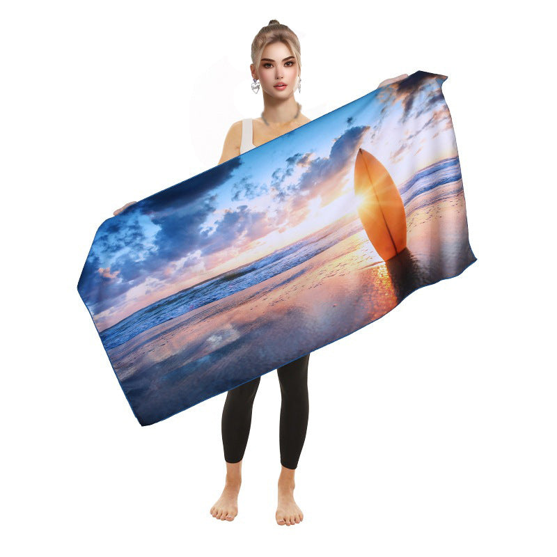 Ladies Flamingo Beach Towel - Soft Microfiber, Quick-Dry