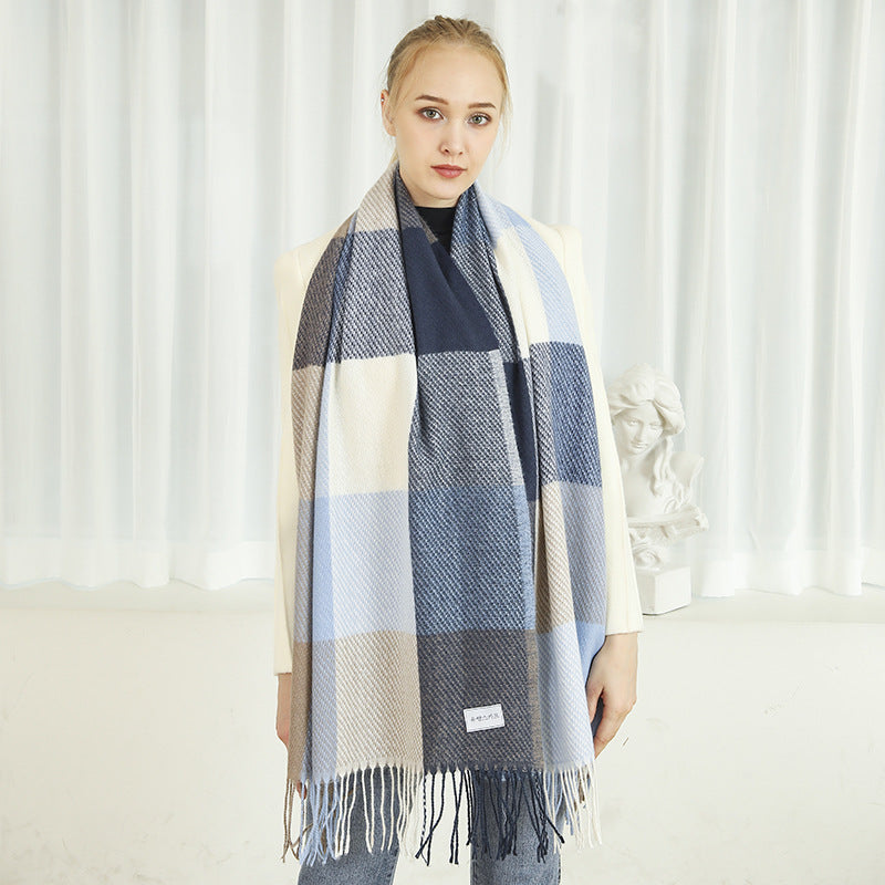 Women's Cosy Check Throw Blanket - Soft Warm Wrap
