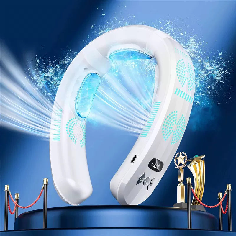 Hands-Free Portable Neck Fan with LED Display & Airflow Modes