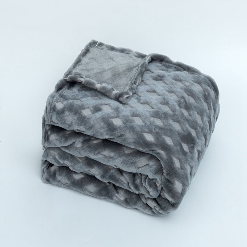 Cozy Diamond-Pattern Microfiber Blanket for Women