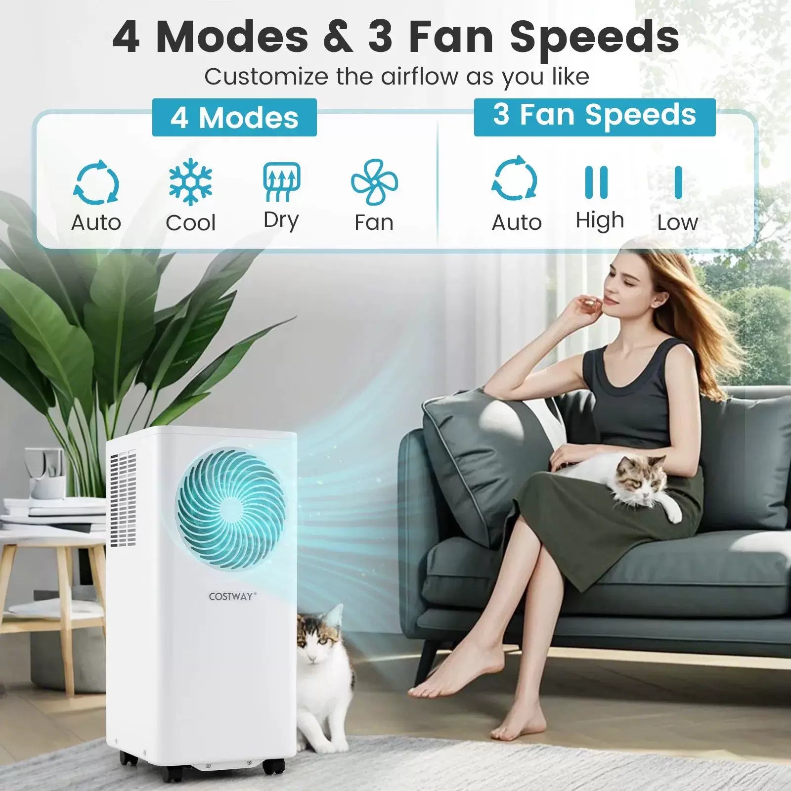 Portable Air Conditioning Tower with Remote & Dehumidifier
