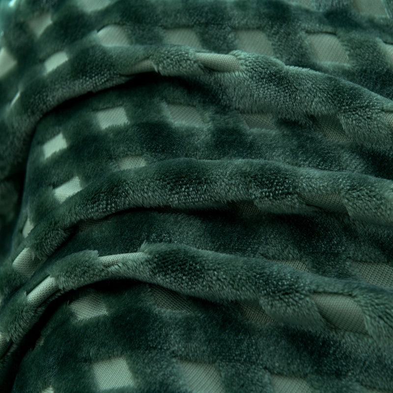 Cozy Diamond-Pattern Microfiber Blanket for Women