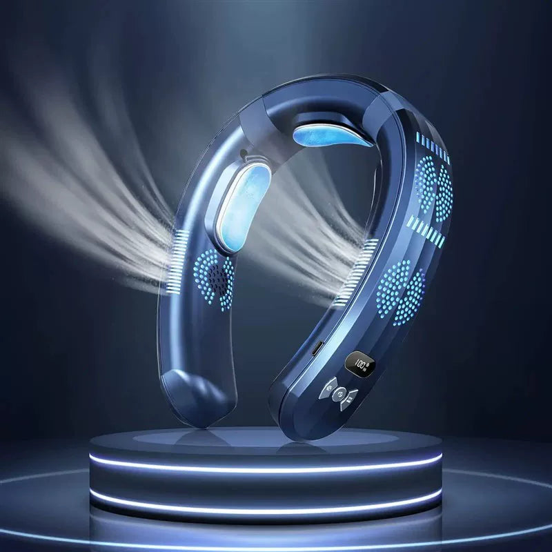 Hands-Free Portable Neck Fan with LED Display & Airflow Modes
