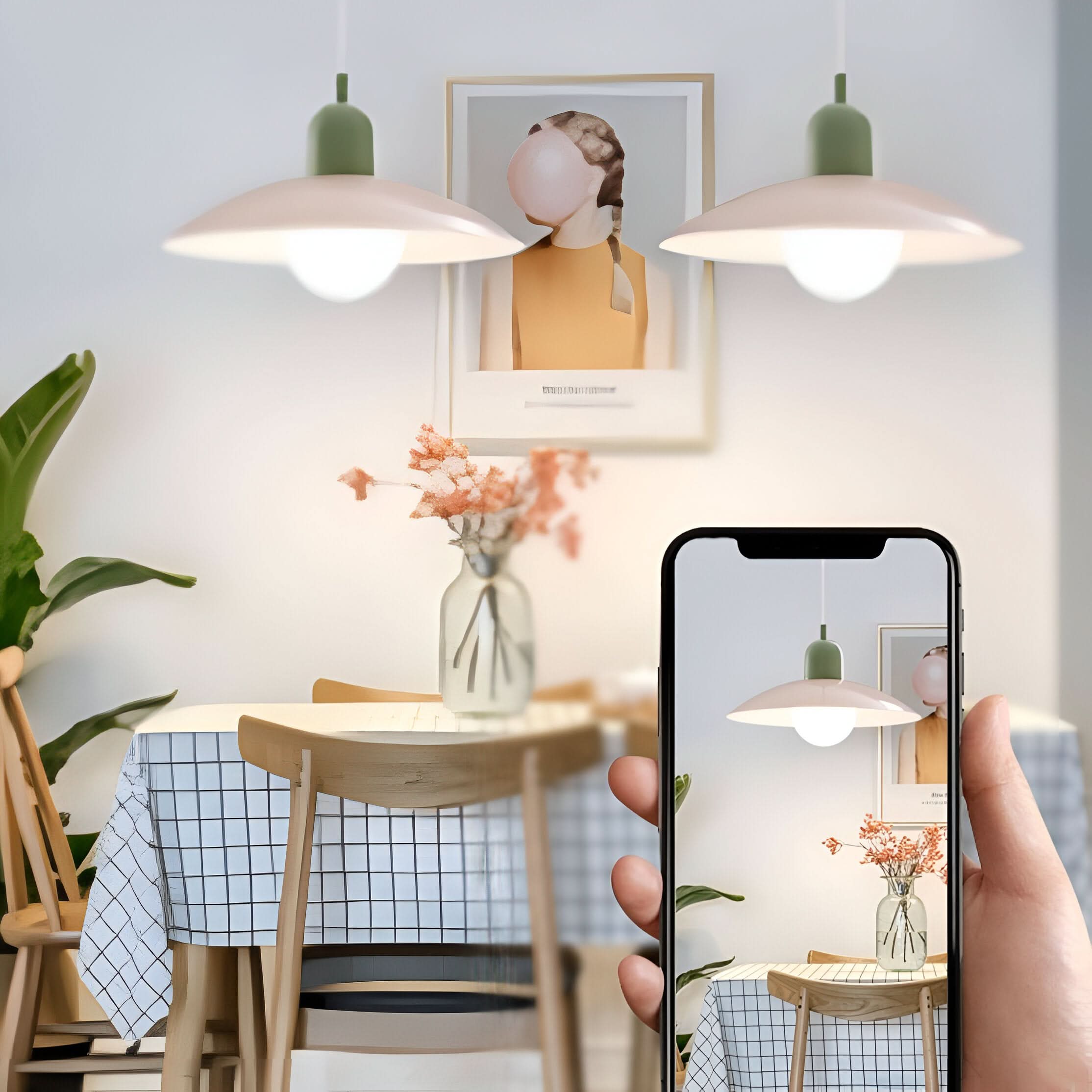 Modern Macaron Bauhaus Pendant Light, Iron Shade