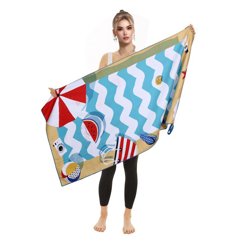Ladies Flamingo Beach Towel - Soft Microfiber, Quick-Dry