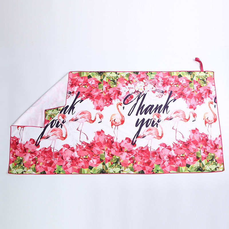 Ladies Flamingo Beach Towel - Soft Microfiber, Quick-Dry