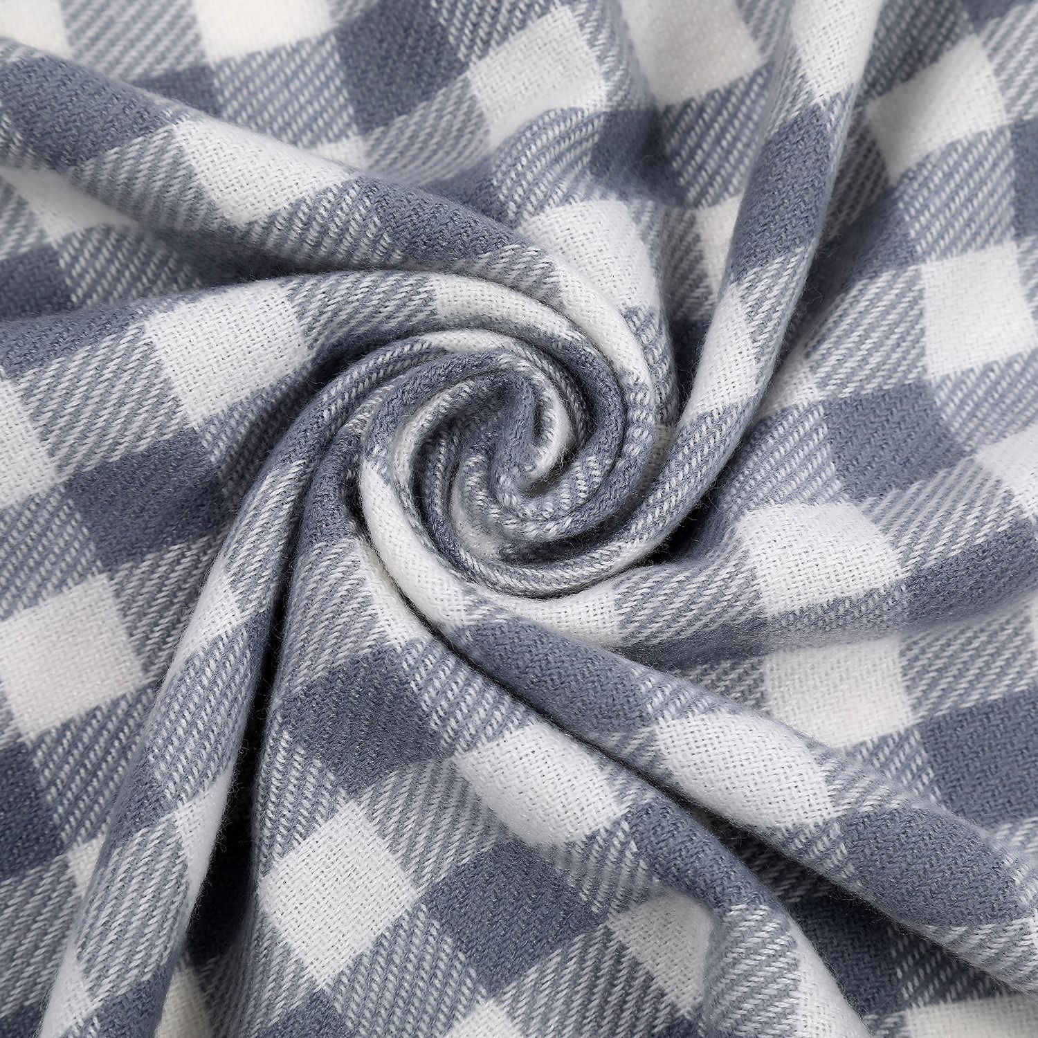 Women's Cosy Check Scarf - Classic Black & White Wrap